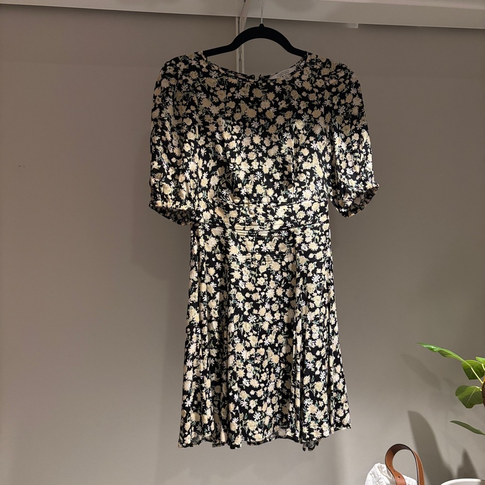 & Other Stories Black Floral Mini Dress